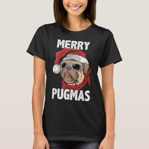 Camiseta Navidades graciosos de Merry Pugmas Pug Santa Hat