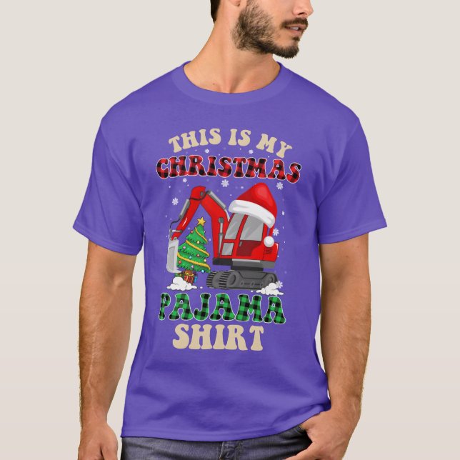 Camiseta Navidades graciosos de navidades de Ecavator Pajam (Anverso)