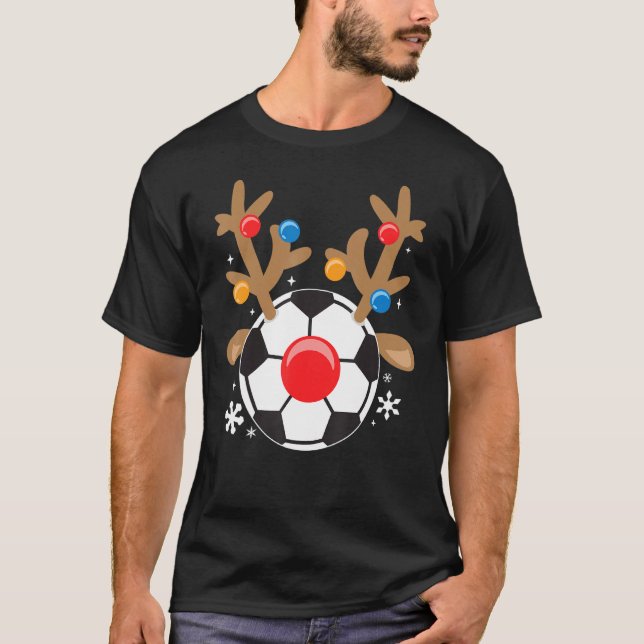 Camiseta Navidades graciosos de niños pequeños renos de fút (Anverso)