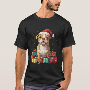 Camiseta Navidades graciosos de Pitbull Santa Hat