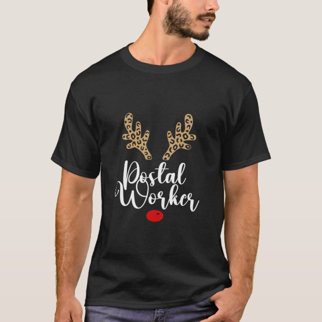 Camiseta Navidades graciosos de Red Nose, trabajadora posta (Anverso)