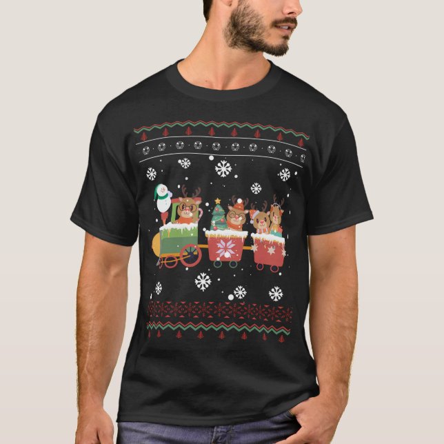 Camiseta Navidades graciosos de renos (Anverso)