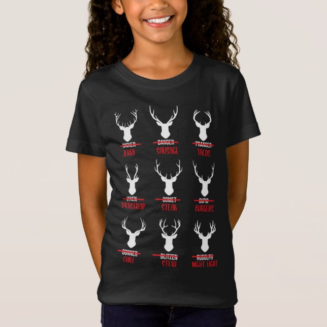 Camiseta Navidades graciosos de Santa Reindeer List Pajamas (Anverso)