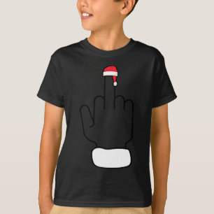 Camiseta Navidades graciosos del dedo medio sarcástico Navi