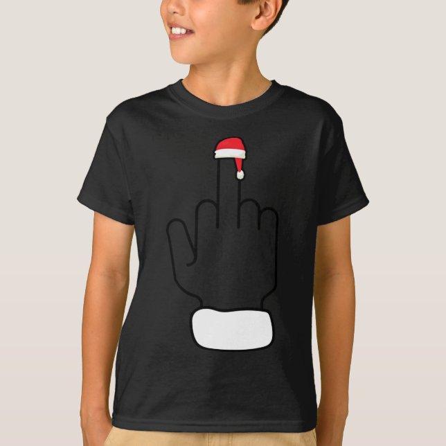 Camiseta Navidades graciosos del dedo medio sarcástico Navi (Anverso)