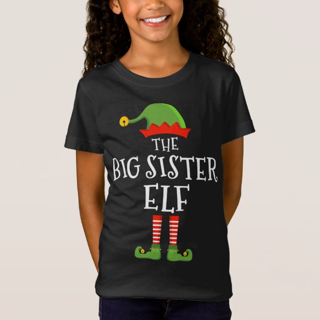Camiseta Navidades graciosos del elfo de la hermana mayor q (Anverso)