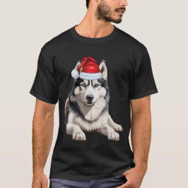 Camiseta Navidades graciosos del perro Husky chiberiano Lov