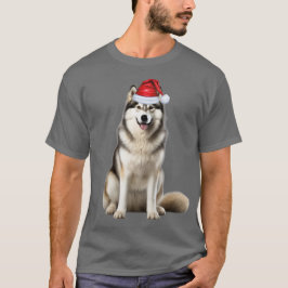 Camiseta Navidades graciosos del perro malamute