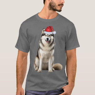 Camiseta Navidades graciosos del perro malamute