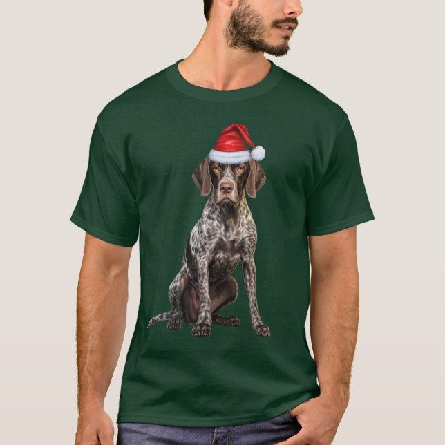 Camiseta Navidades graciosos del perro puntero de Shorthair (Anverso)