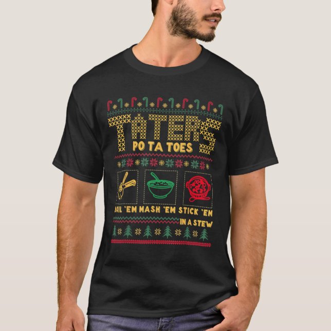 Camiseta Navidades graciosos destrozan papas y Navidades fe (Anverso)