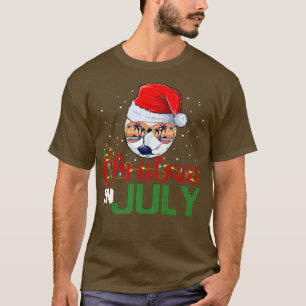 Camiseta Navidades Graciosos En Julio En Santa Soccer Ball