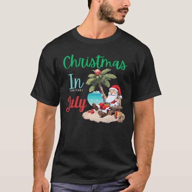 Camiseta Navidades Graciosos En Julio Fiesta De Playa Queri (Anverso)