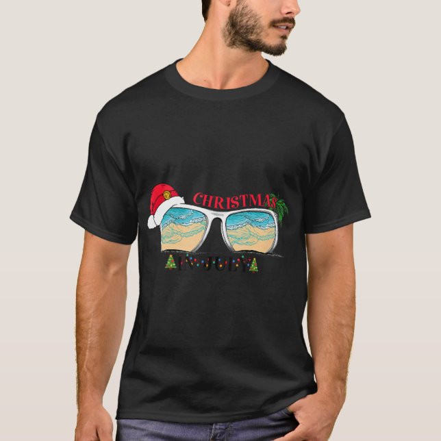 Camiseta Navidades Graciosos En La Playa De Verano De Gorra (Anverso)