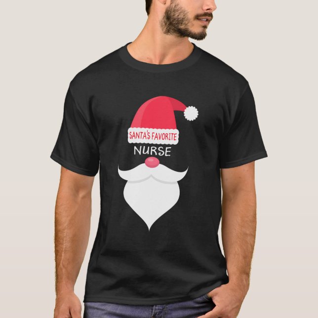 Camiseta Navidades Graciosos Enfermera Favorita De Santa (Anverso)