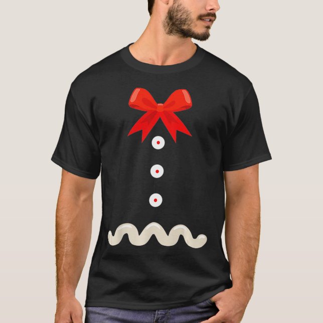 Camiseta Navidades graciosos pan de jengibre hombre disfrac (Anverso)