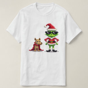 Camiseta Navidades graciosos reno y Max Pixel Art Tee