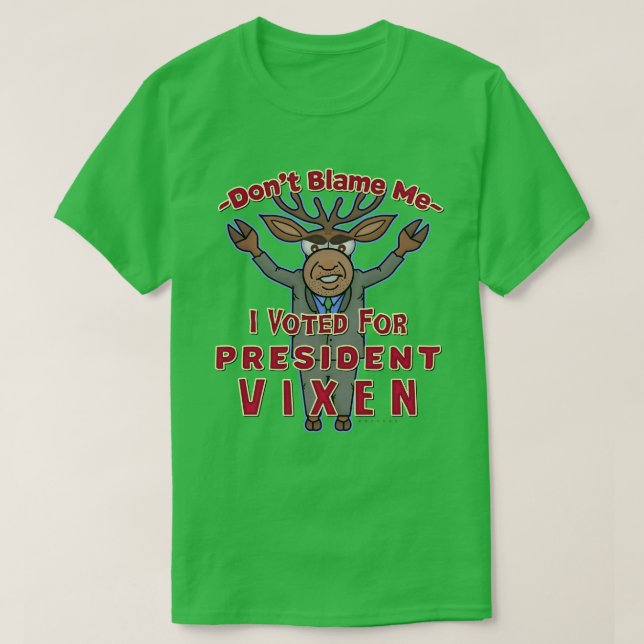Camiseta Navidades graciosos renos presidente Vixen polític (Diseño del anverso)
