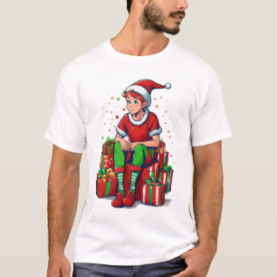 Camiseta Navidades graciosos Santa Claus Elf Kid