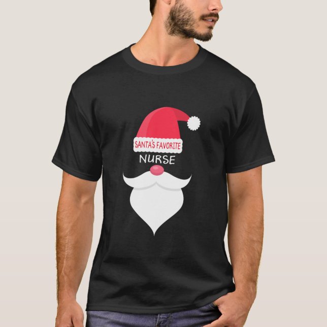 Camiseta Navidades graciosos Santa es enfermera favorita ca (Anverso)