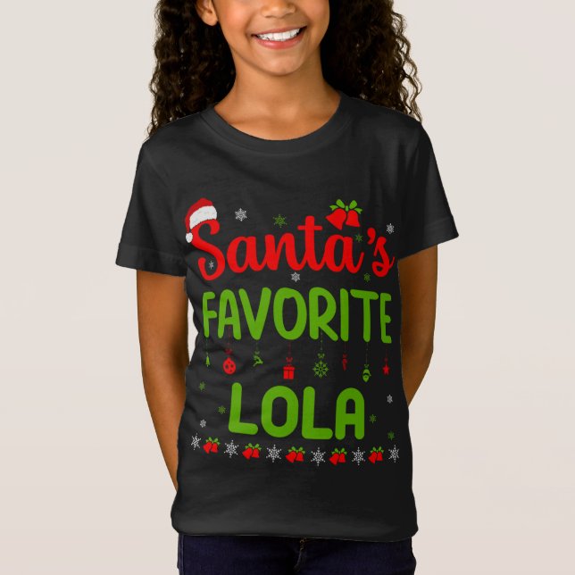 Camiseta Navidades graciosos Santa la favorita Lola Cute Me (Anverso)