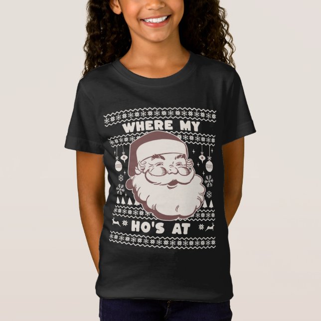 Camiseta Navidades graciosos y burdos de Santa Claus Ho son (Anverso)