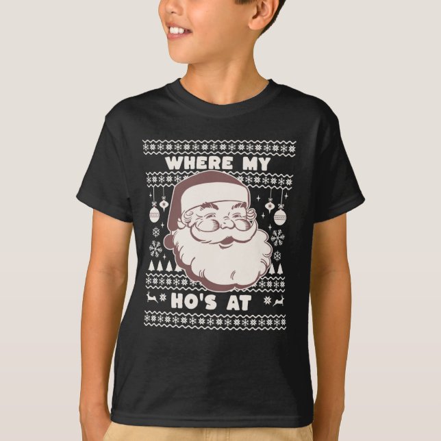 Camiseta Navidades graciosos y burdos de Santa Claus Ho son (Anverso)