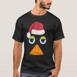 Camiseta Navidades gráficos de pato lindo disfraz facial de