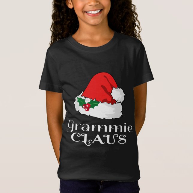 Camiseta Navidades Grammie Claus Matching Pajama Santa Hat (Anverso)