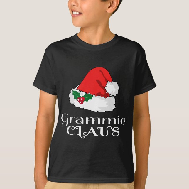 Camiseta Navidades Grammie Claus Matching Pajama Santa Hat (Anverso)