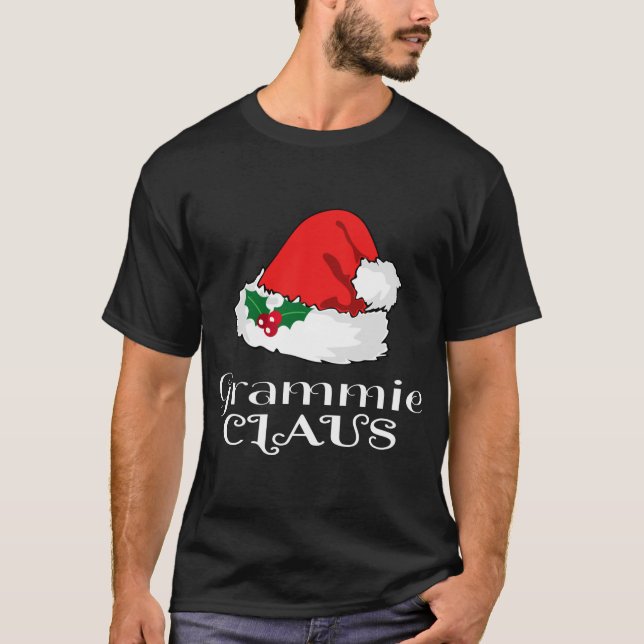 Camiseta Navidades Grammie Claus Matching Pajama Santa Hat (Anverso)