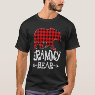 Camiseta Navidades Grammy Bear Pajama Red Plaid Buffalo Fam