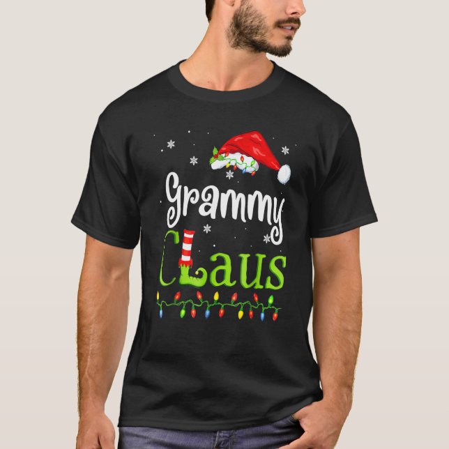 Camiseta Navidades Grammy Claus Familia Pajama Coincidiendo (Anverso)