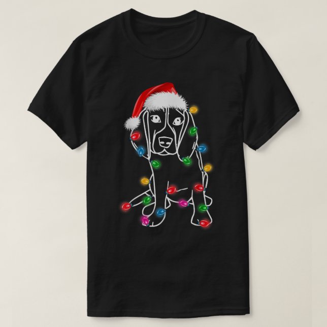 Camiseta Navidades Gran Perro Dane XMAS Encende Santa Hat D (Diseño del anverso)