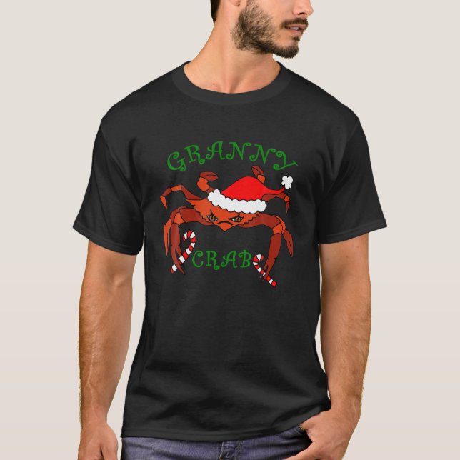 Camiseta Navidades Granny Crab Santa Hat Fam de coincidenci (Anverso)