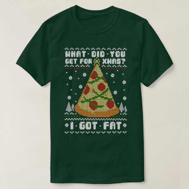 Camiseta Navidades grasos Árbol de Navidad presente comida  (Diseño del anverso)