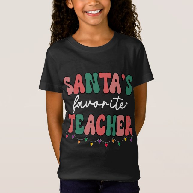 Camiseta Navidades Groovy iluminan a profesores favoritos d (Anverso)