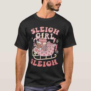 Camiseta Navidades Groovy Pink Sleigh Chica Sleigh Gingerbr