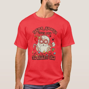 Camiseta Navidades Groovy Querido Papá Noel Son Los Ratos O
