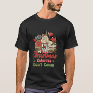 Camiseta Navidades Groovy Retro Café Amantes Calorías Don