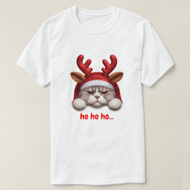 Camiseta Navidades Grumpy Cat Reindeer (Diseño del anverso)