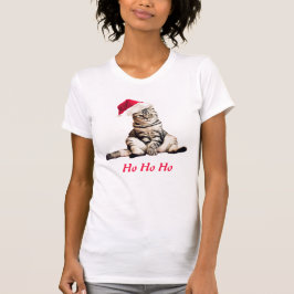 Camiseta Navidades Grumpy Kitty Cat Ho Ho Ho Ho Personaliza