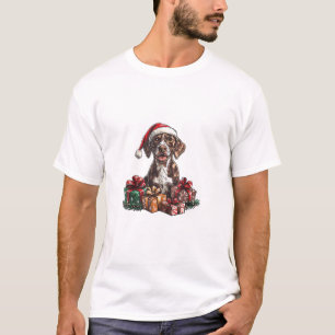 Camiseta Navidades GSP del Puntero Santa Hat alemán de Shor