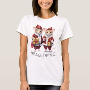 Camiseta Navidades guapos ratones ratones Chrismassy dulce