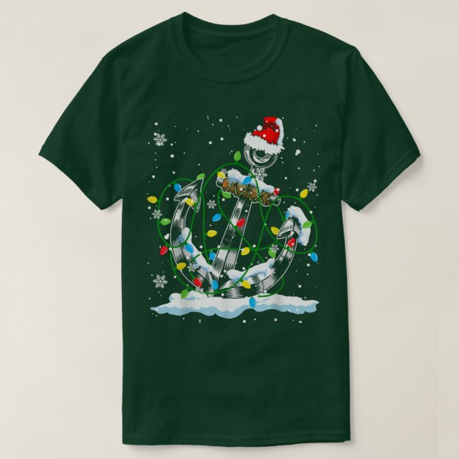 Camiseta Navidades Guay de Santa Anchor iluminan la navegac (Diseño del anverso)