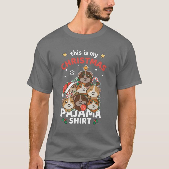 Camiseta Navidades Guinea Navidades de cerdo familia Pajama (Anverso)
