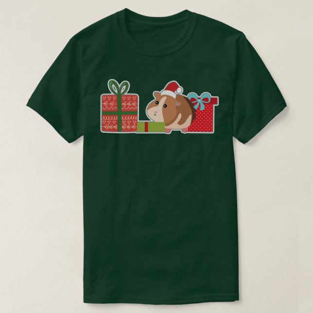 Camiseta Navidades guineanos con Mascota de Santa Hat Guin (Diseño del anverso)