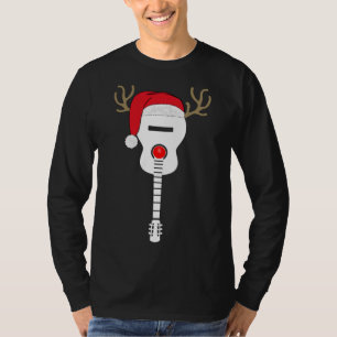 Camiseta Navidades Guitar santa hat renos