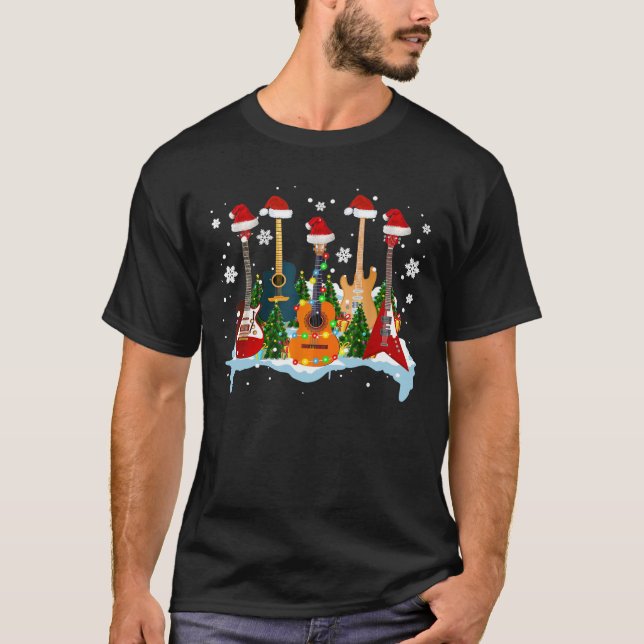 Camiseta Navidades Guitar Tree Graciosos Navidades Guitaris (Anverso)