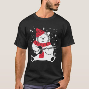 Camiseta Navidades Guitarra Acústica Santa Polar Música Oso